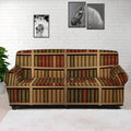 Vintage Bookshelf Pattern Print Sofa Cover