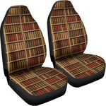 Vintage Bookshelf Pattern Print Universal Fit Car Seat Covers