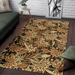 Vintage Brown Bohemian Floral Print Area Rug GearFrost