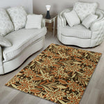 Vintage Brown Bohemian Floral Print Area Rug GearFrost