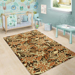 Vintage Brown Bohemian Floral Print Area Rug GearFrost