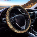 Vintage Brown Bohemian Floral Print Car Steering Wheel Cover