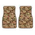 Vintage Brown Bohemian Floral Print Front Car Floor Mats