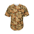 Vintage Brown Bohemian Floral Print Men's Baseball Jersey