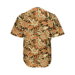 Vintage Brown Bohemian Floral Print Men's Baseball Jersey