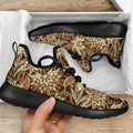 Vintage Brown Bohemian Floral Print Mesh Knit Shoes