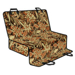 Vintage Brown Bohemian Floral Print Pet Car Back Seat Cover