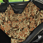 Vintage Brown Bohemian Floral Print Pet Car Back Seat Cover