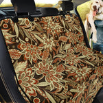 Vintage Brown Bohemian Floral Print Pet Car Back Seat Cover