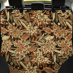 Vintage Brown Bohemian Floral Print Pet Car Back Seat Cover