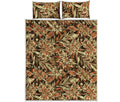 Vintage Brown Bohemian Floral Print Quilt Bed Set