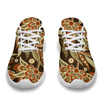 Vintage Brown Bohemian Floral Print Sport Shoes GearFrost