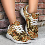 Vintage Brown Bohemian Floral Print Sport Shoes GearFrost