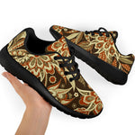Vintage Brown Bohemian Floral Print Sport Shoes GearFrost