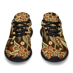 Vintage Brown Bohemian Floral Print Sport Shoes GearFrost