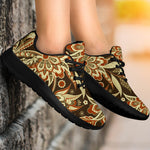 Vintage Brown Bohemian Floral Print Sport Shoes GearFrost
