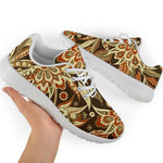 Vintage Brown Bohemian Floral Print Sport Shoes GearFrost