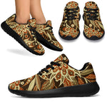 Vintage Brown Bohemian Floral Print Sport Shoes GearFrost