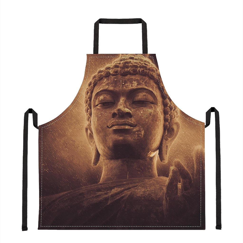 Vintage Buddha Statue Print Apron