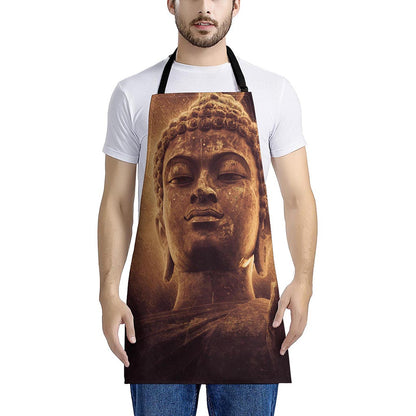 Vintage Buddha Statue Print Apron