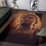 Vintage Buddha Statue Print Area Rug GearFrost