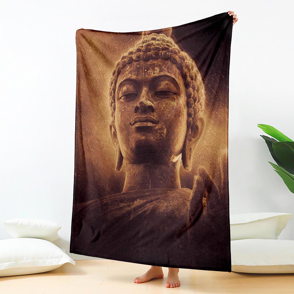 Vintage Buddha Statue Print Blanket