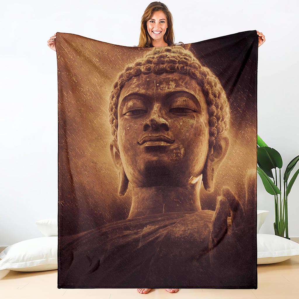 Vintage Buddha Statue Print Blanket