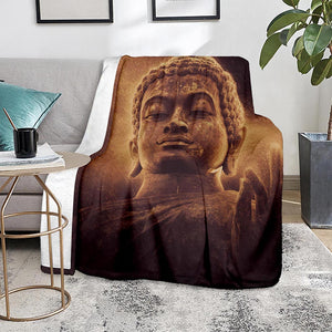 Vintage Buddha Statue Print Blanket