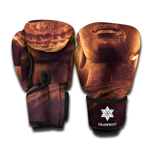 Vintage Buddha Statue Print Boxing Gloves