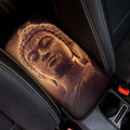 Vintage Buddha Statue Print Car Center Console Cover