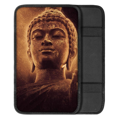Vintage Buddha Statue Print Car Center Console Cover