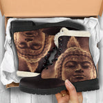 Vintage Buddha Statue Print Comfy Boots GearFrost