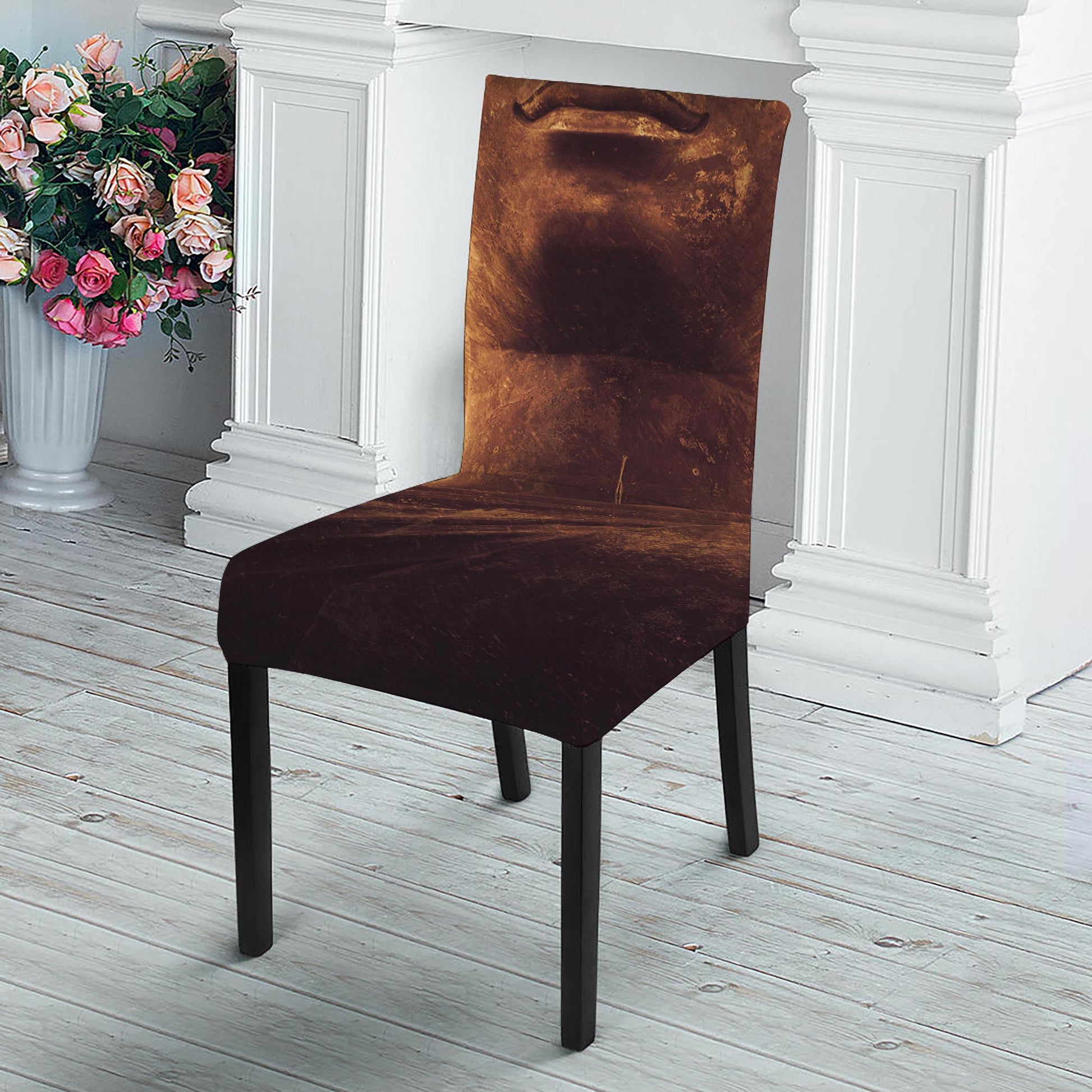 Vintage Buddha Statue Print Dining Chair Slipcover
