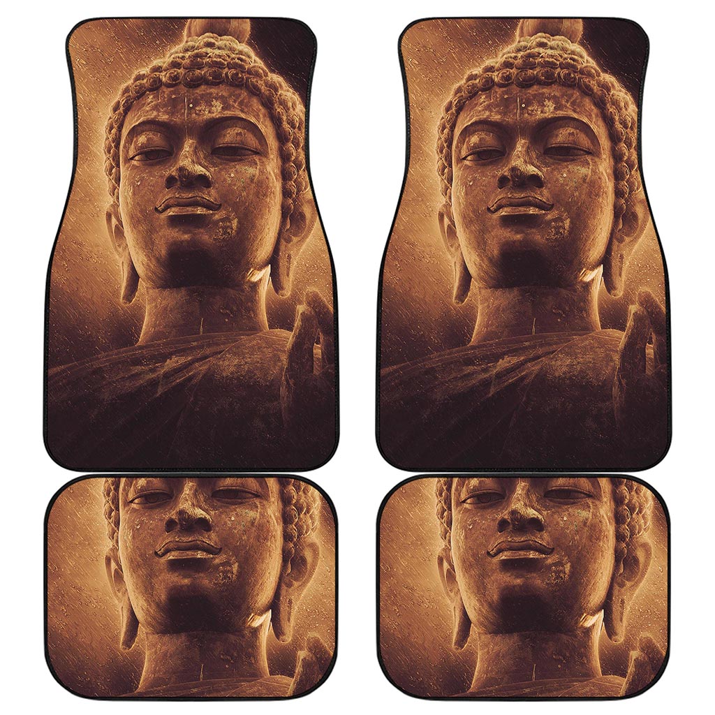 Vintage Buddha Statue Print Front and Back Car Floor Mats