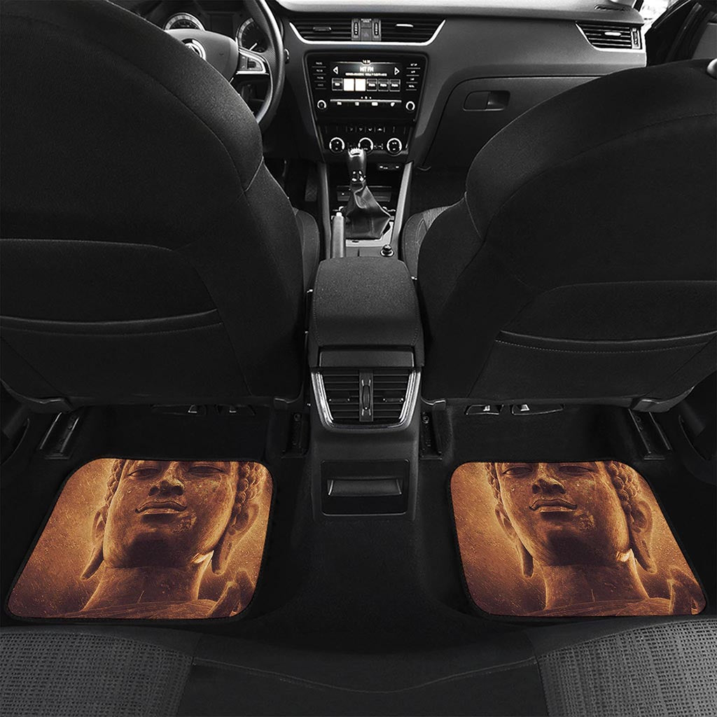 Vintage Buddha Statue Print Front and Back Car Floor Mats