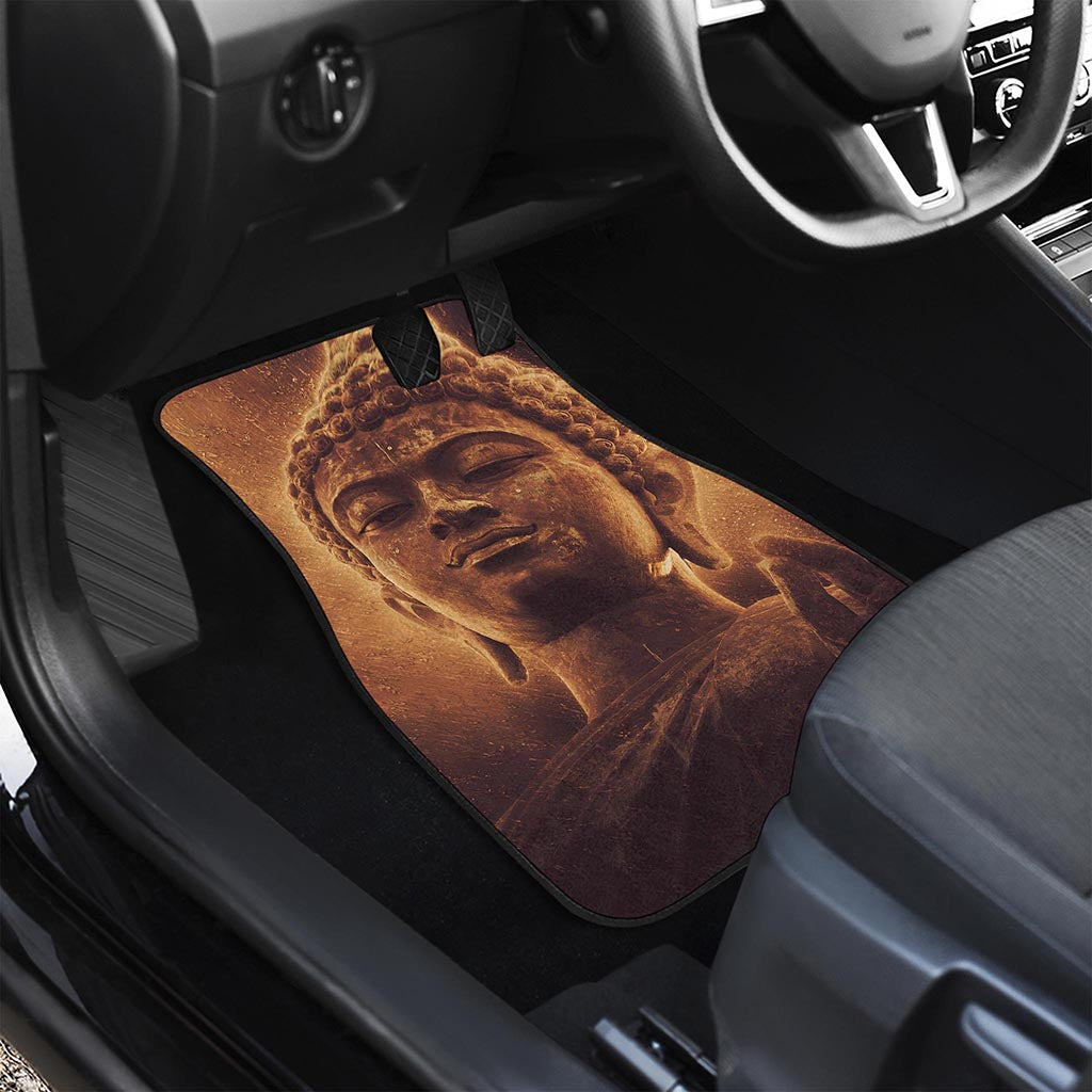 Vintage Buddha Statue Print Front and Back Car Floor Mats