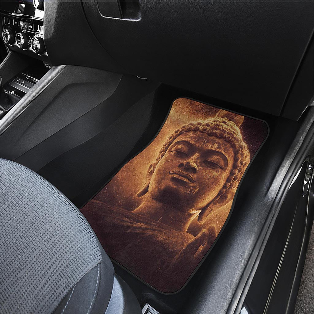 Vintage Buddha Statue Print Front and Back Car Floor Mats