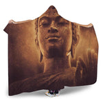 Vintage Buddha Statue Print Hooded Blanket