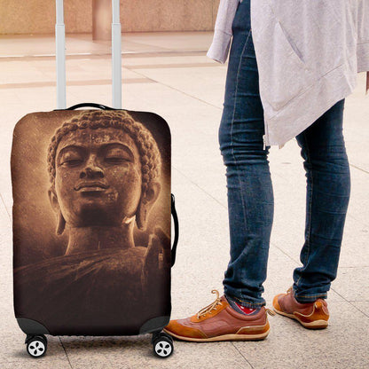 Vintage Buddha Statue Print Luggage Cover GearFrost