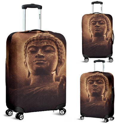 Vintage Buddha Statue Print Luggage Cover GearFrost