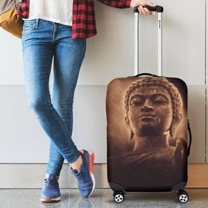 Vintage Buddha Statue Print Luggage Cover GearFrost