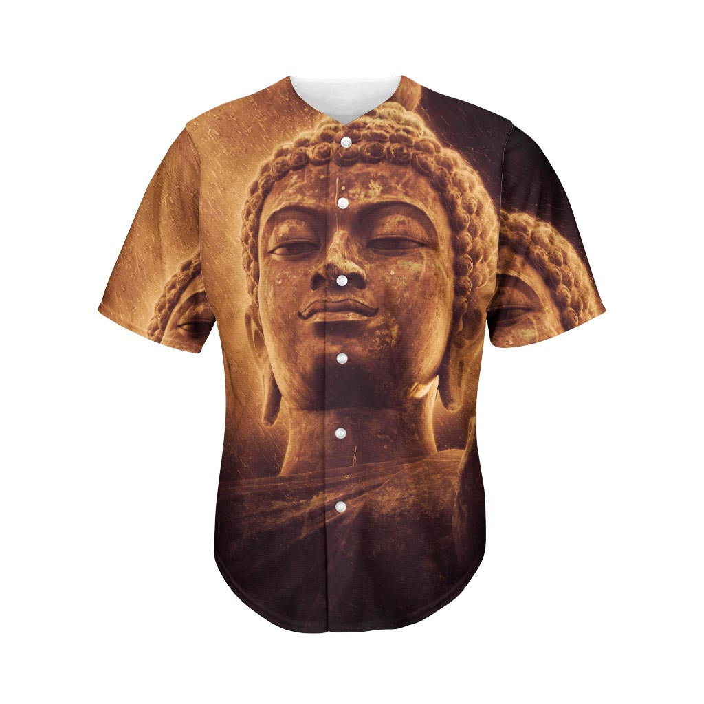 Vintage Buddha Statue Print Men's Baseball Jersey