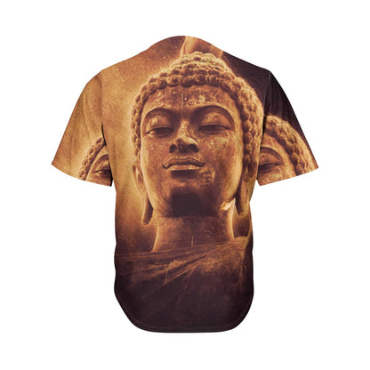 Vintage Buddha Statue Print Men's Baseball Jersey