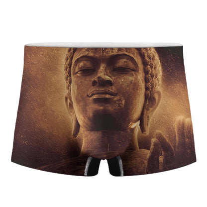 Vintage Buddha Statue Print Men's Boxer Briefs