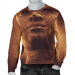 Vintage Buddha Statue Print Men's Crewneck Sweatshirt GearFrost