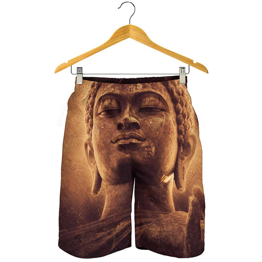 Vintage Buddha Statue Print Men's Shorts