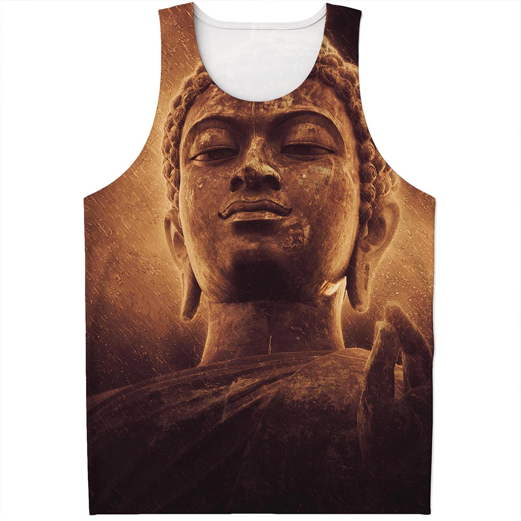 Vintage Buddha Statue Print Men's Tank Top