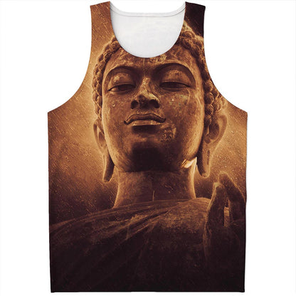 Vintage Buddha Statue Print Men's Tank Top