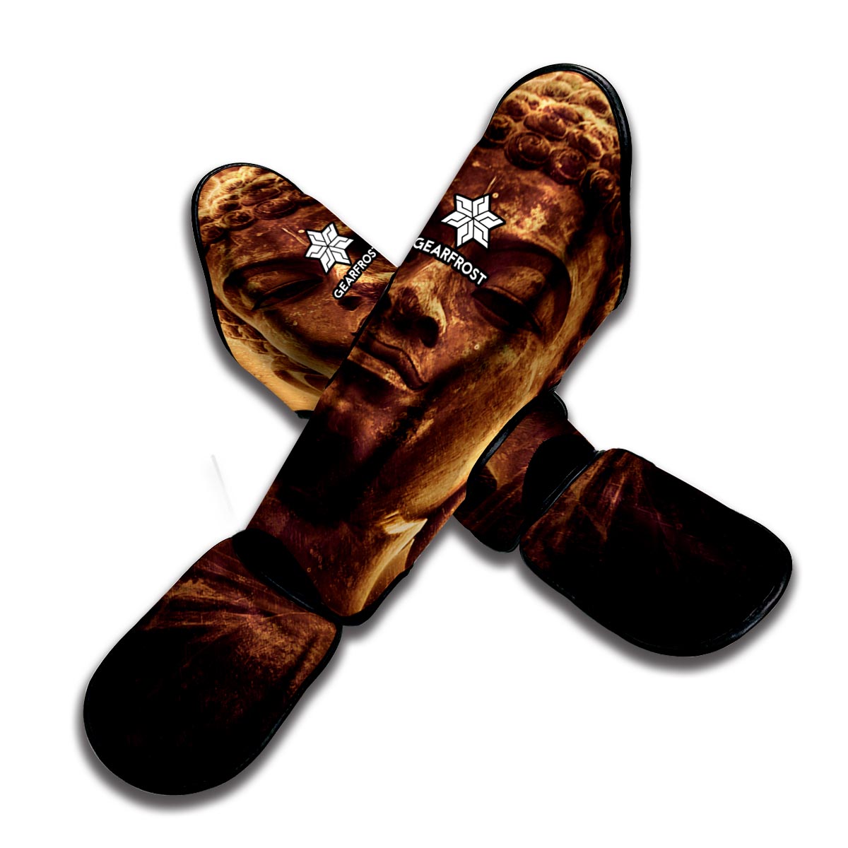 Vintage Buddha Statue Print Muay Thai Shin Guard