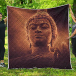 Vintage Buddha Statue Print Quilt